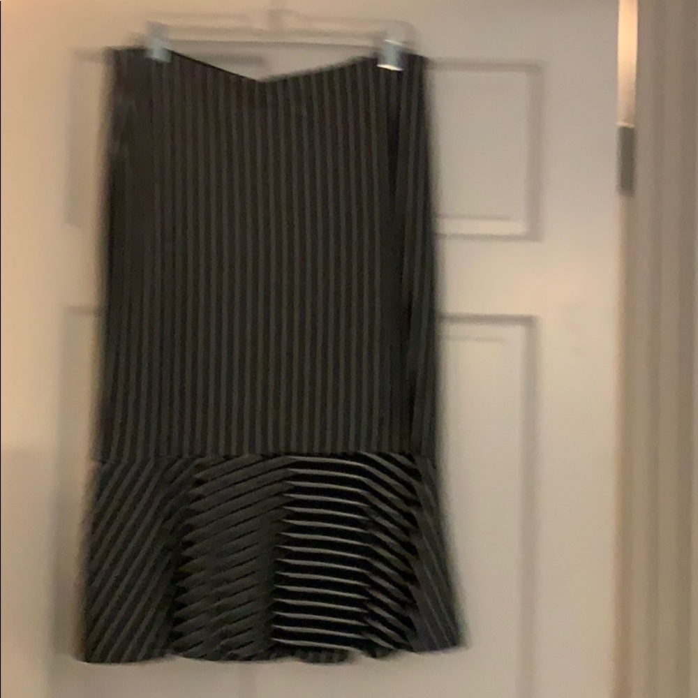 Blue and White Pencil Skirt with a flare hem